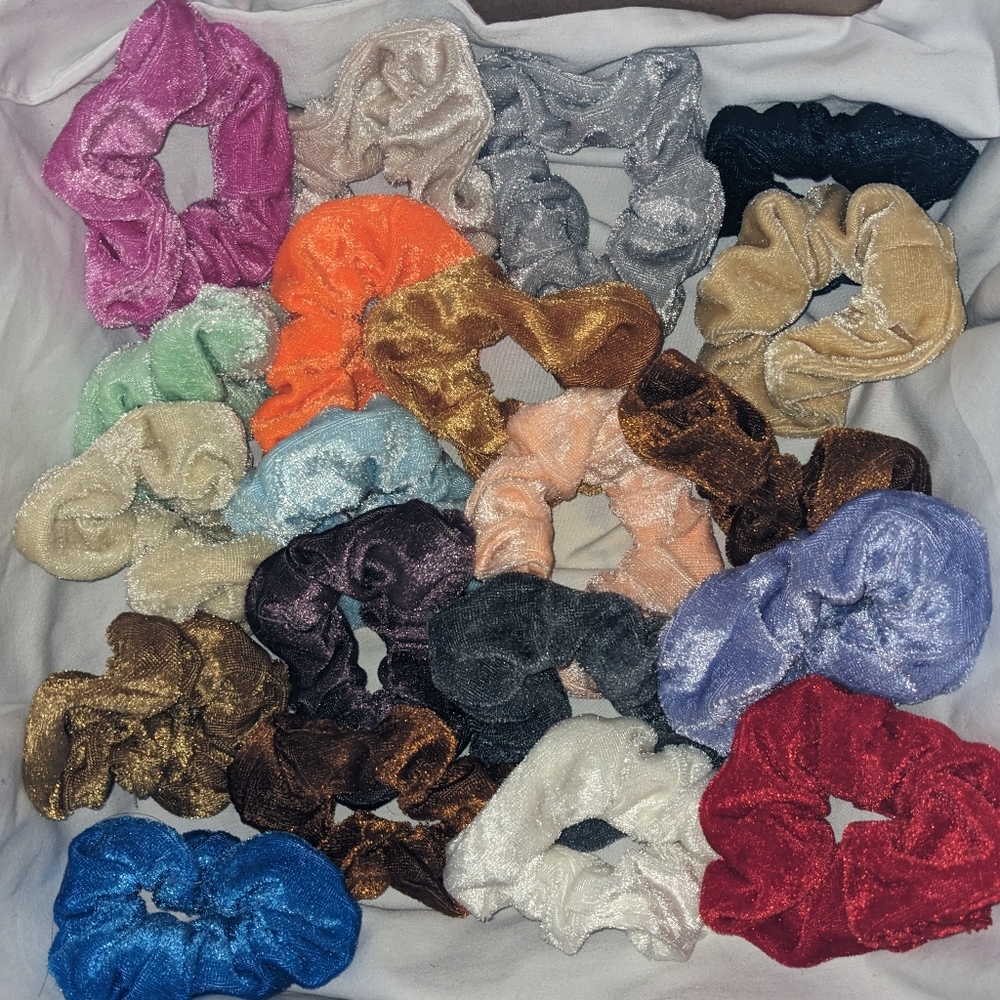 Lot of 20 Velvet Scrunchies Random Color Assortment